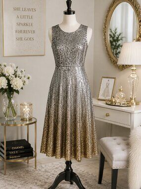 Stunning MSK Glitter Ombre Cocktail Dress